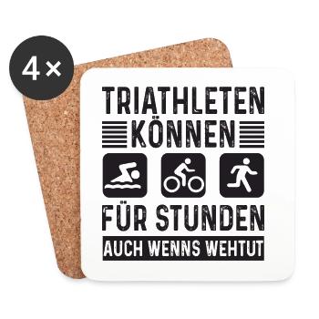 Triathleten können Für Stunden Triathlon - Untersetzer (4er-Set) - Weiß - Vorne