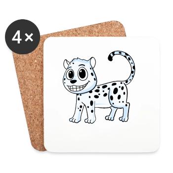 Schneeleopard Leopard - Untersetzer (4er-Set) - Weiß - Vorne