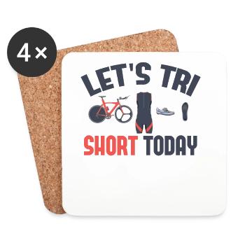 Let’s Tri Short Aujourd’hui Triathlon - Dessous de verre (lot de 4) - blanc - Devant