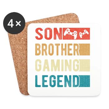 Sohn Bruder Gaming Legende Gamer Zocken Geschenk - Untersetzer (4er-Set) - Weiß - Vorne
