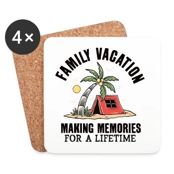 Family Vacation Making Memories Lifetime - Coasters (set of 4) - white - Front