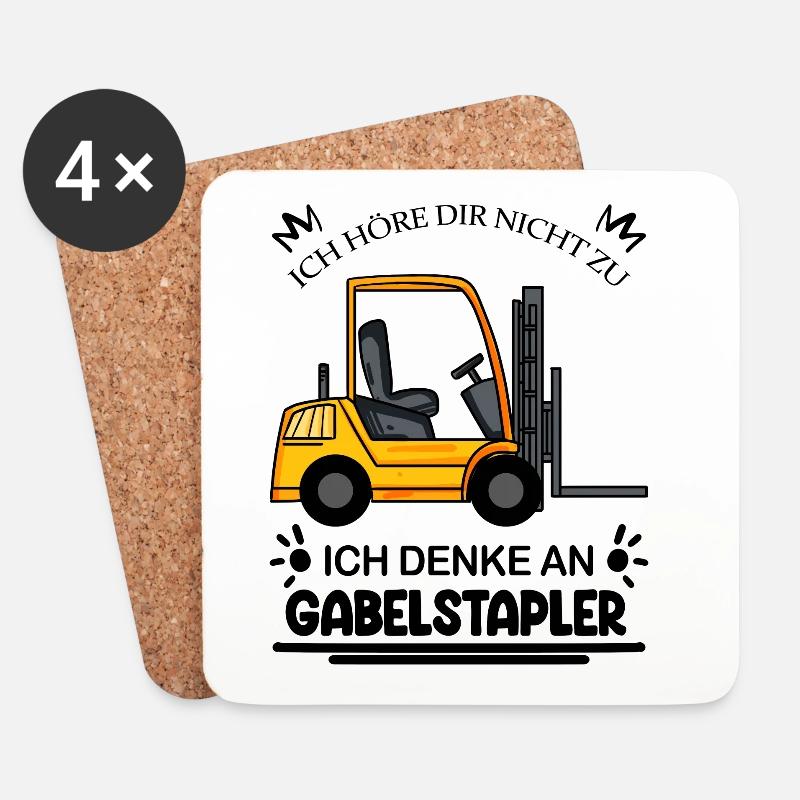 Staplerfahrer Gabelstapler Lager Logistik - Untersetzer (4er-Set) - Weiß