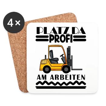 Staplerfahrer Gabelstapler Lager Logistik - Untersetzer (4er-Set) - Weiß - Vorne