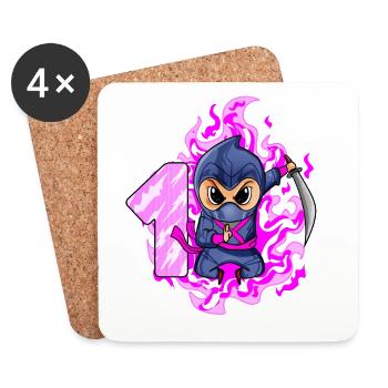 1. Geburtstag Mädchen 1 Jahre alt Ninja - Untersetzer (4er-Set) - Weiß - Vorne