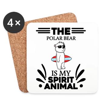 Ours polaire Ours polaire Ours polaire - Dessous de verre (lot de 4) - blanc - Devant
