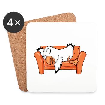 Seagull Tired Sleep Sleep - Coasters (set of 4) - white - Front