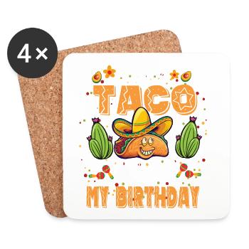 Let's Taco Bout My Birthday - Coasters (set of 4) - white - Front
