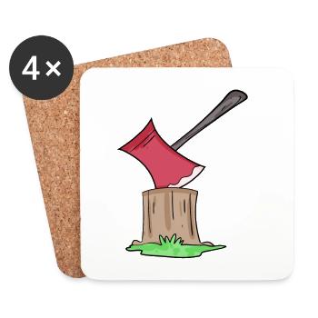 Axe Lumberjack - Coasters (set of 4) - white - Front