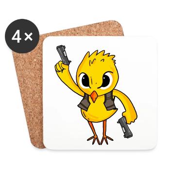 Chicks with pistol - Coasters (set of 4) - white - Front