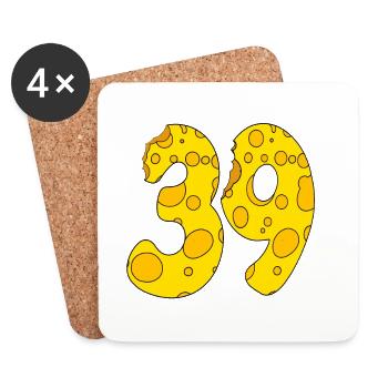 39 years old - 39th birthday gift - 1939 - Coasters (set of 4) - white - Front
