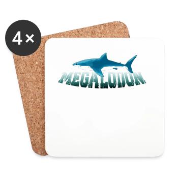 Megalodon Hunter - Megalodon Shark - Coasters (set of 4) - white - Front