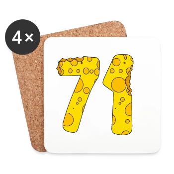 71 Jahre alt - 71. Geburtstag Geschenk - 1971 - Untersetzer (4er-Set) - Weiß - Vorne