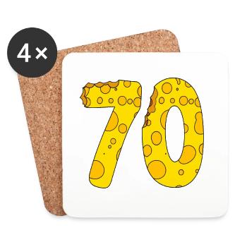 70 Jahre alt - 70. Geburtstag Geschenk - 1970 - Untersetzer (4er-Set) - Weiß - Vorne