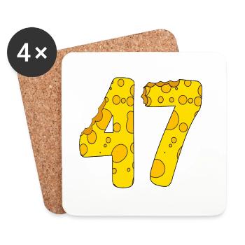 47 Jahre alt - 47. Geburtstag Geschenk - 1947 - Untersetzer (4er-Set) - Weiß - Vorne