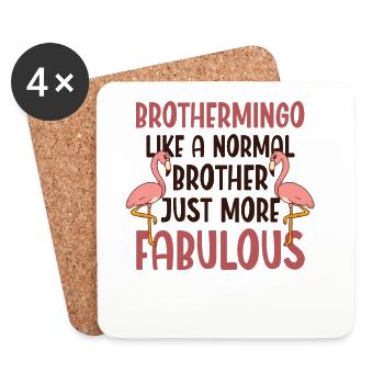 Brothermingo Normal Frère Flamant Rose - Dessous de verre (lot de 4) - blanc - Devant