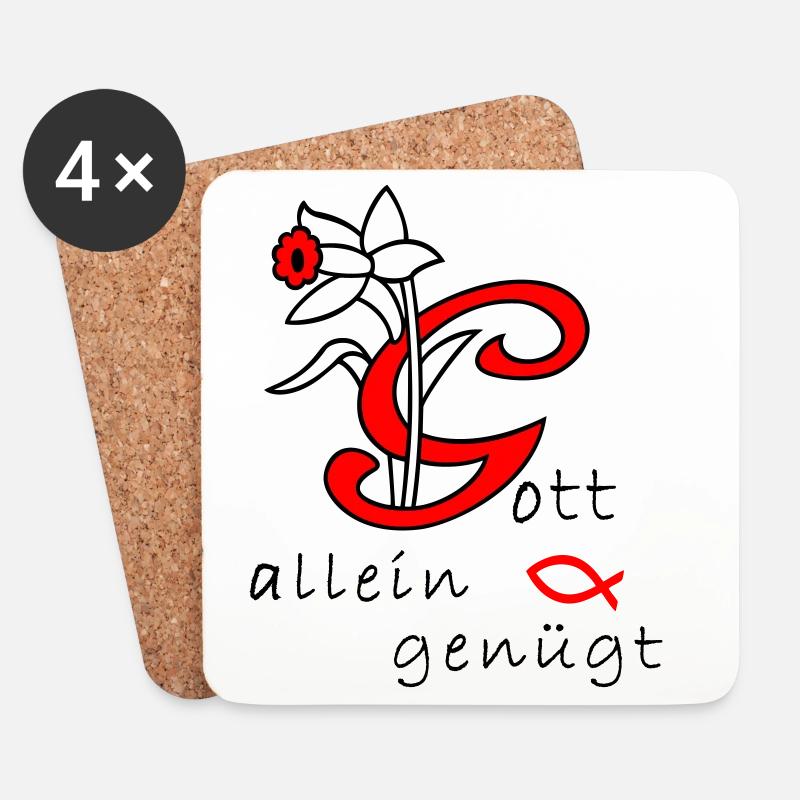 Gott allein genügt, christlich - Untersetzer (4er-Set) - Weiß
