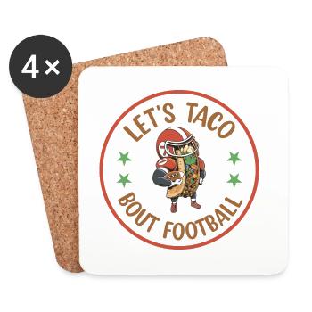 Journée du match de football Taco Bout - Dessous de verre (lot de 4) - blanc - Devant
