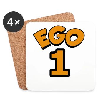 Ego One Orange on Black - Coasters (set of 4) - white - Front