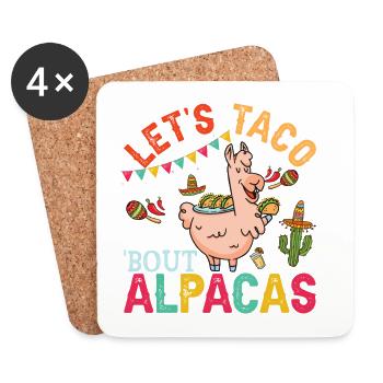 Let’s Taco Bout Alpagas Drôles de lamas - Dessous de verre (lot de 4) - blanc - Devant