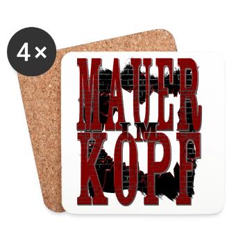 MAUER IM KOPF - Untersetzer (4er-Set) - Weiß - Vorne