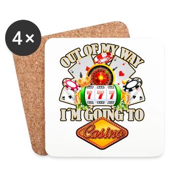 Lustiger Casino Spruch für echte Zocker - Untersetzer (4er-Set) - Weiß - Vorne