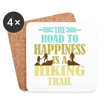 Trail Hiking Wanderer Dicton pour les randonneurs - Dessous de verre (lot de 4) - blanc - Devant