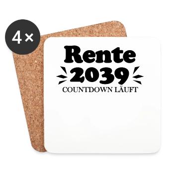 Rente 2039 Ruhestand Rentner Renteneintritt - Untersetzer (4er-Set) - Weiß - Vorne
