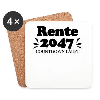 Rente 2047 Ruhestand Rentner Renteneintritt - Untersetzer (4er-Set) - Weiß - Vorne