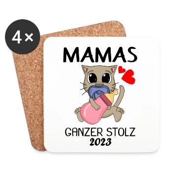 Baby 2023 - Geburt Schwanger 2023 - Baby Tochter - Untersetzer (4er-Set) - Weiß - Vorne