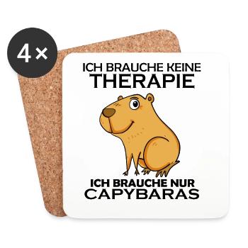 Capybara Wasserschwein - Untersetzer (4er-Set) - Weiß - Vorne