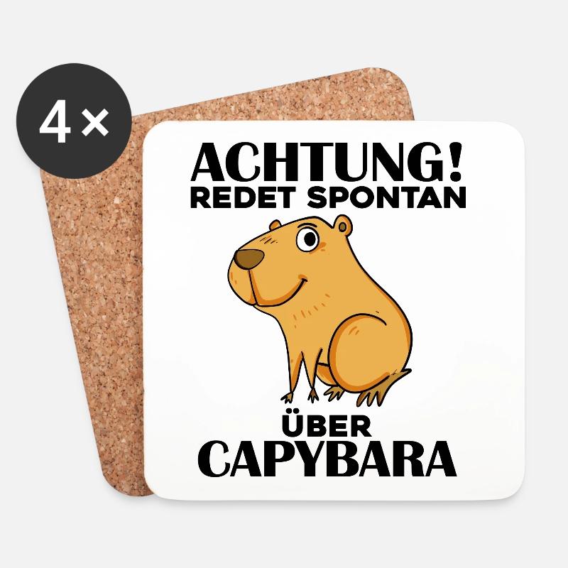 Capybara Wasserschwein - Untersetzer (4er-Set) - Weiß