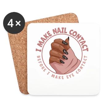 Je fais un contact avec les ongles avant la technologie des ongles - Dessous de verre (lot de 4) - blanc - Devant