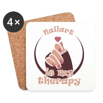 Nailart is my therapy nail technician - Coasters (set of 4) - white - Front