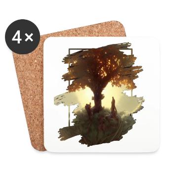 Arbre de vie - Dessous de verre (lot de 4) - blanc - Devant