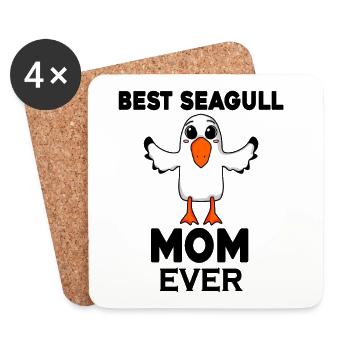Maman Maman Mer du Nord Meilleure Mouettes Maman - Dessous de verre (lot de 4) - blanc - Devant