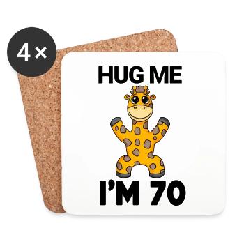 70 birthday - 70 years - hug - Coasters (set of 4) - white - Front