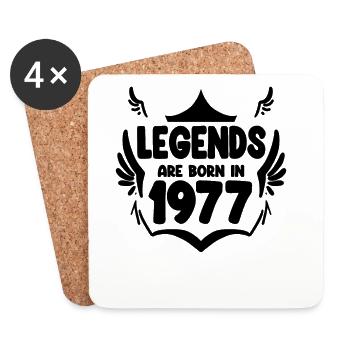 1977 - Born 1977 - Coasters (set of 4) - white - Front