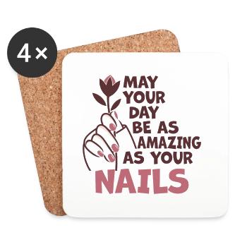 May Your Day Be As Amazing Nail Aunt - Coasters (set of 4) - white - Front