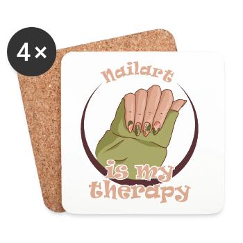 Nailart is my therapy nail technician - Coasters (set of 4) - white - Front