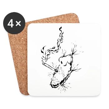 Cigarette smoking - Coasters (set of 4) - white - Front