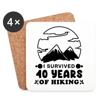 Hiking 40th birthday hiker mountain mountains - Coasters (set of 4) - white - Front