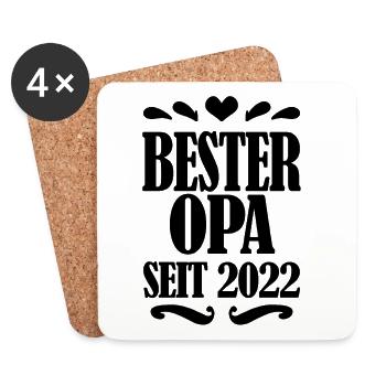 Bester Opa seit 2022 - Untersetzer (4er-Set) - Weiß - Vorne