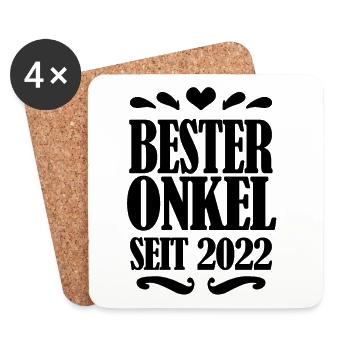 Bester Onkel seit 2022 - Untersetzer (4er-Set) - Weiß - Vorne