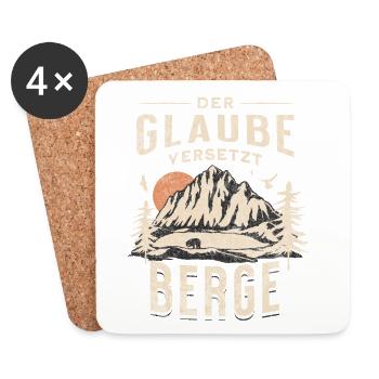 Glaube Versetzt Berge Landschaft - Untersetzer (4er-Set) - Weiß - Vorne
