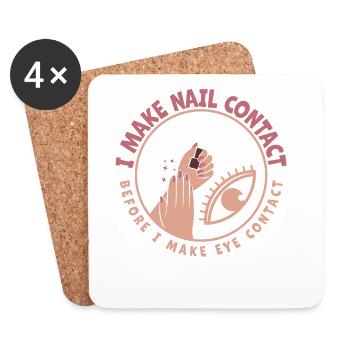 Je fais Nail Contact Nail Tech - Dessous de verre (lot de 4) - blanc - Devant