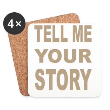 TELL ME YOUR STORY - Untersetzer (4er-Set) - Weiß - Vorne