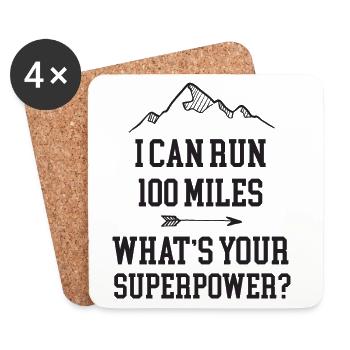 Ultra Running 100 Miles - Dessous de verre (lot de 4) - blanc - Devant