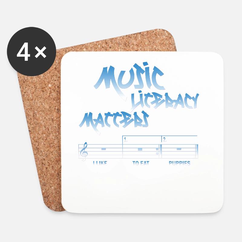 Music Literacy Matters - Untersetzer (4er-Set) - Weiß