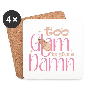 Trop glamour pour donner un sacré créateur d’ongles - Dessous de verre (lot de 4) - blanc - Devant