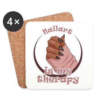 Nailart is my therapy nail technician - Coasters (set of 4) - white - Front